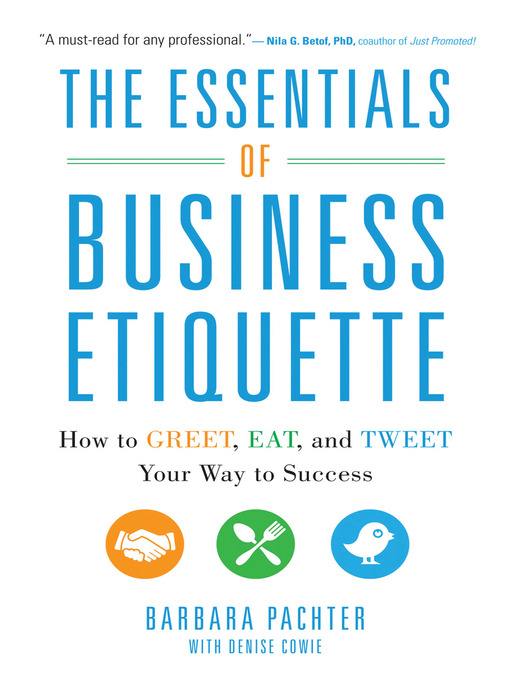 Title details for The Essentials of Business Etiquette by Barbara Pachter - Available
